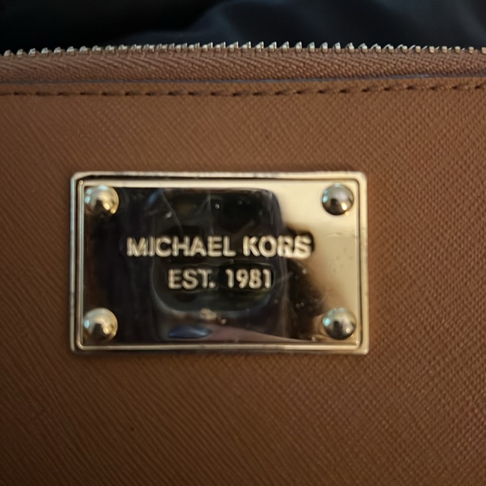 Michael Kors Tan Wristlet with Gold Accents - Picture 2 of 3